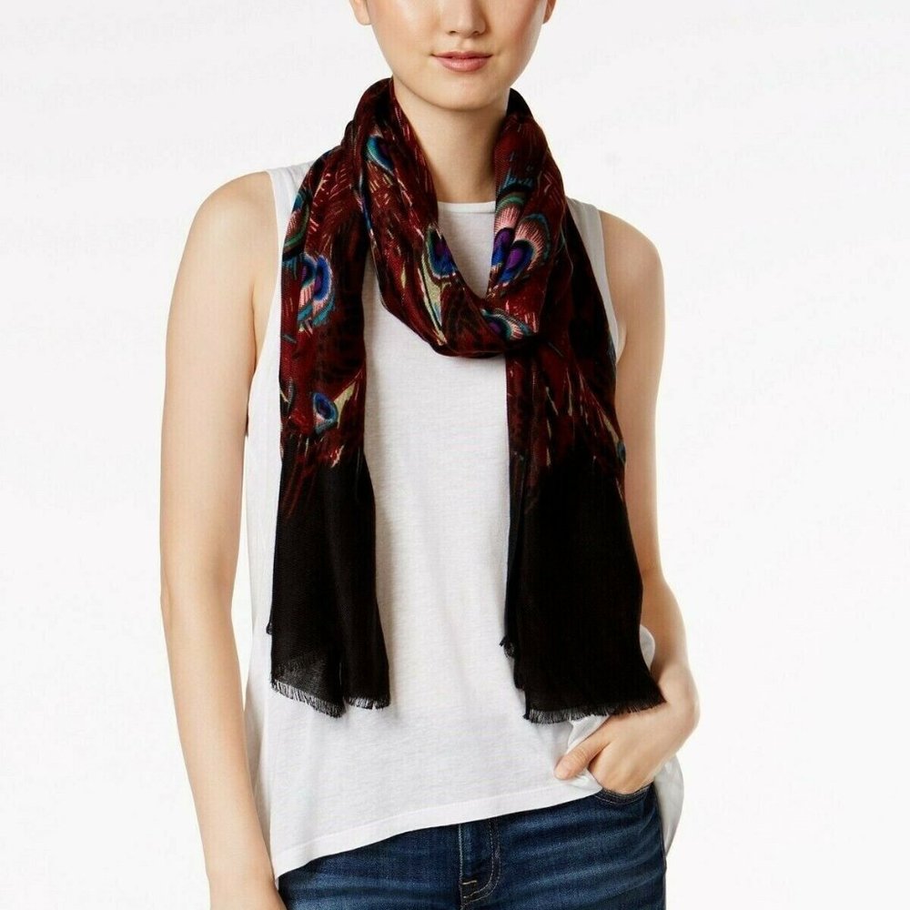 INC International Concepts Peacock-Print Soft Wrap